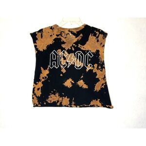 AC/DC Graphic TShirt Tie Dye Womens XL 100% Cotton Concert Festival Hippie Goth